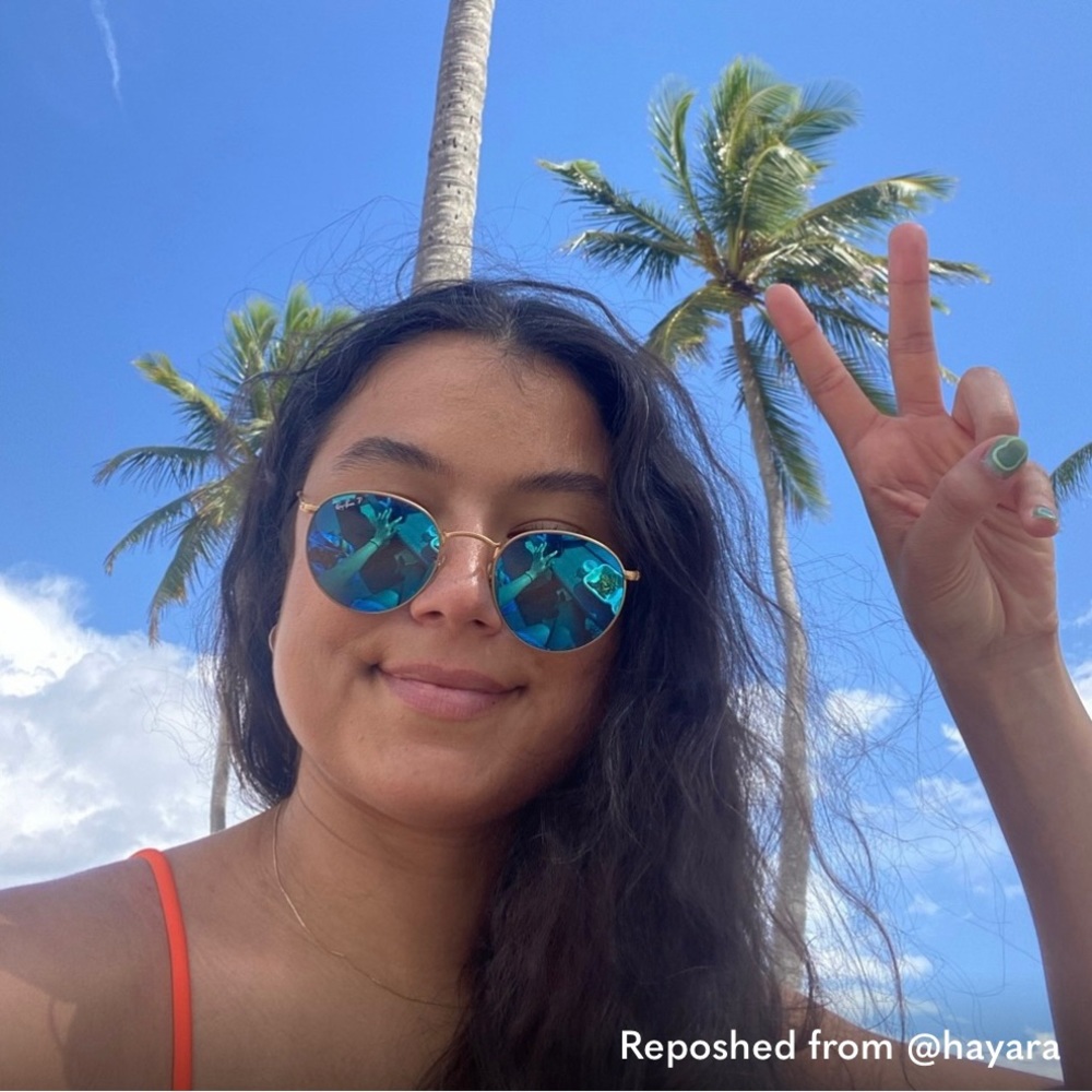 Polarized Rayban Round Mirrored Sunglasses